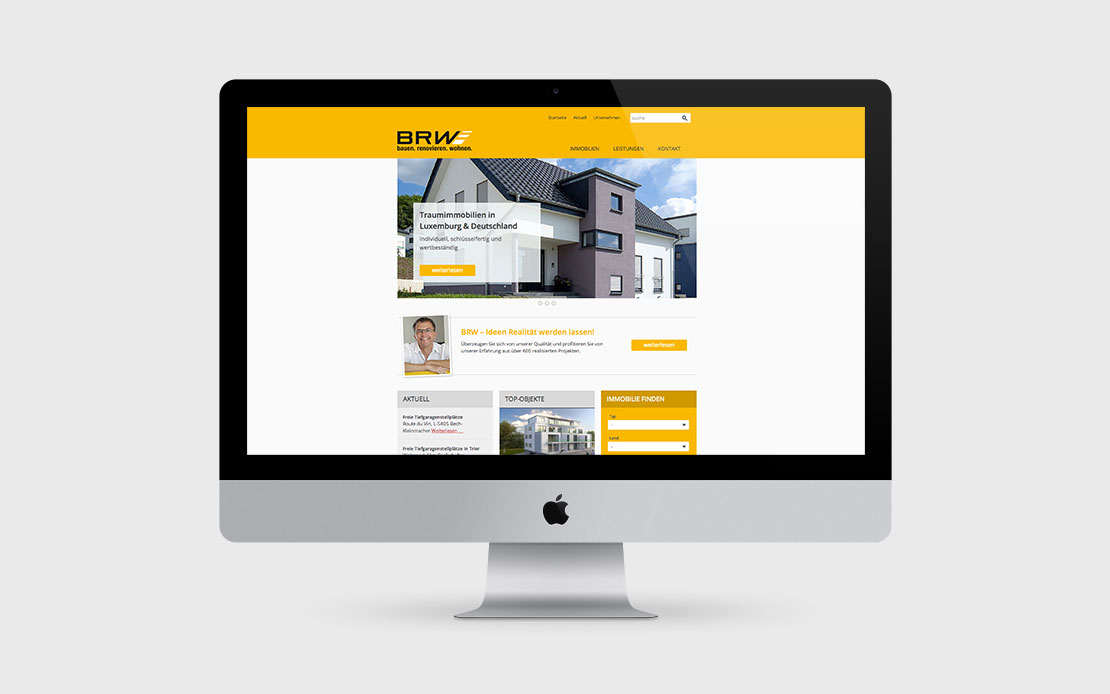 BRW, Webdesign, Startseite, Luxemburg