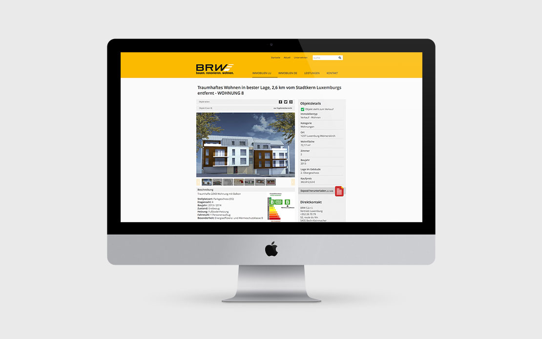 BRW, Webdesign, Immobilien, Detaildarstellung